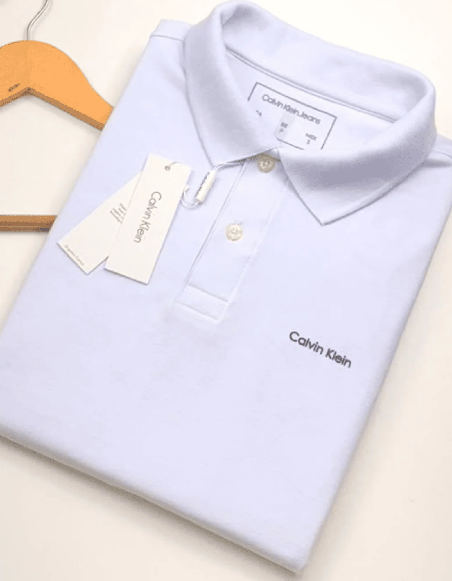 00095.webp Polo Elastic C K J Branca #CP483 - Imagem 1