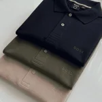 Kit 3 Polos Elastano H U G O Masculina Cores Mais Vendida