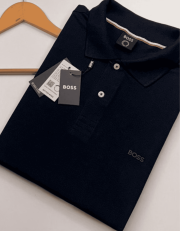 Kit 3 Polos Elastano H U G O Masculina Cores Mais Vendida - Imagem 2