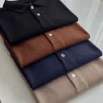 Kit 4 Polos Elastano Minimalistas Lisas Premium Masculina