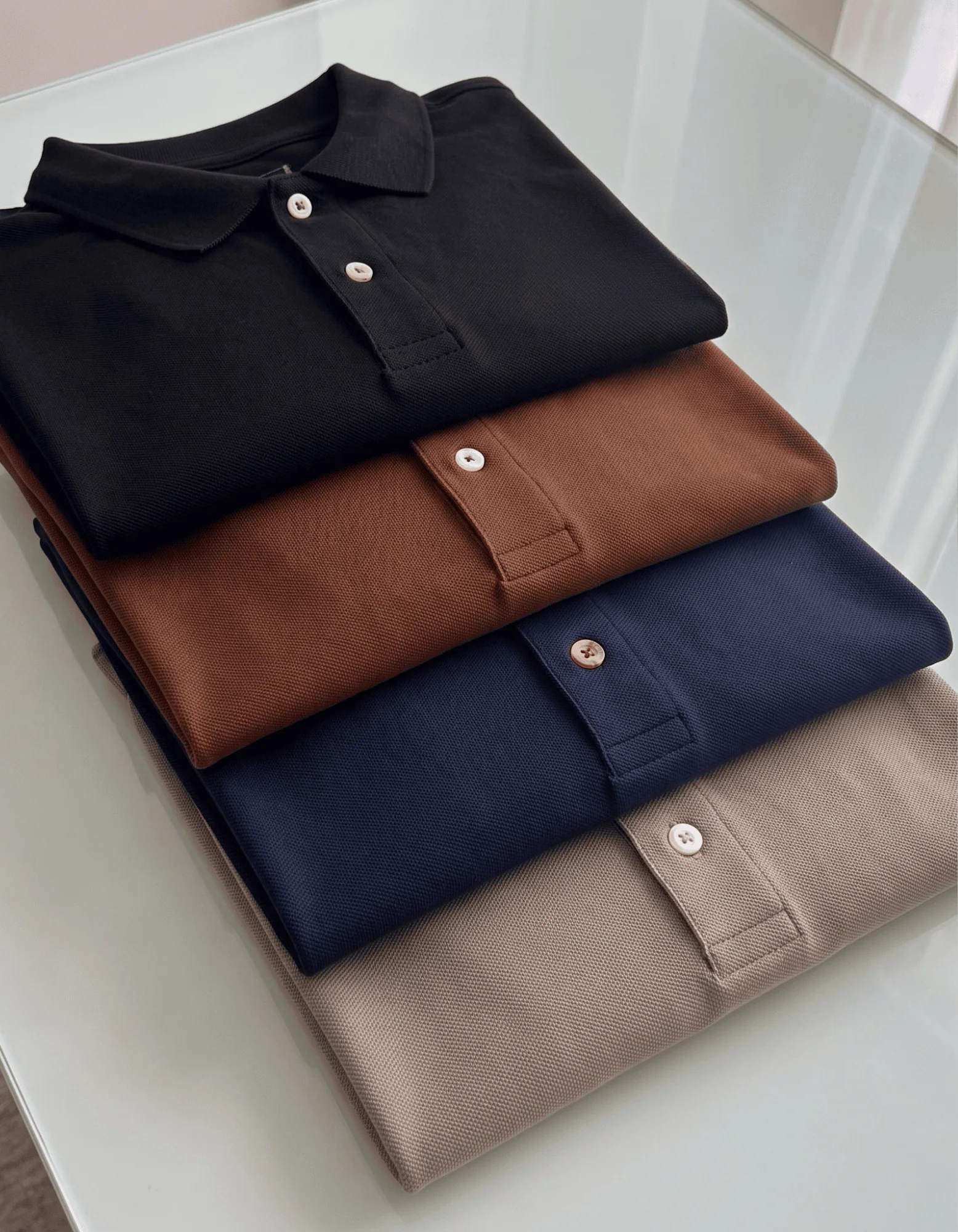 00174.webp Kit 4 Polos Elastano Minimalistas Lisas Premium Masculina - Imagem 1