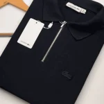Polo Elastano LAC Zíper Preto #CP482