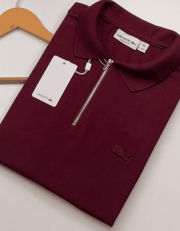 Polo Elastano LAC Zíper Vinho #CP481