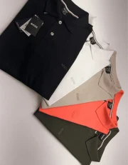 Polo Elastano H U G Relevo Off Bege #CP474 - Imagem 2