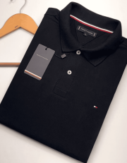 Polo Elastano T O M Classic Preto #CP472
