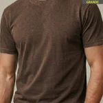 Camiseta Lisa Modelagem Grande Marrom #c999