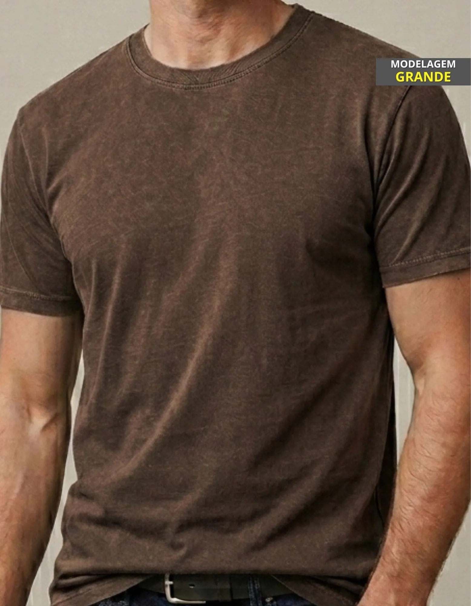 00228.webp Camiseta Lisa Modelagem Grande Marrom #c999 - Imagem 1