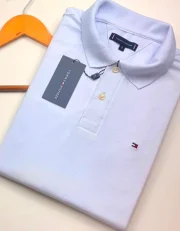 Polo Elastano T O M Classic Branco #CP462