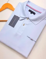 Polo Elastano T O M Branco #CP458
