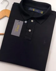Polo Elastano R A L Preto #CP455