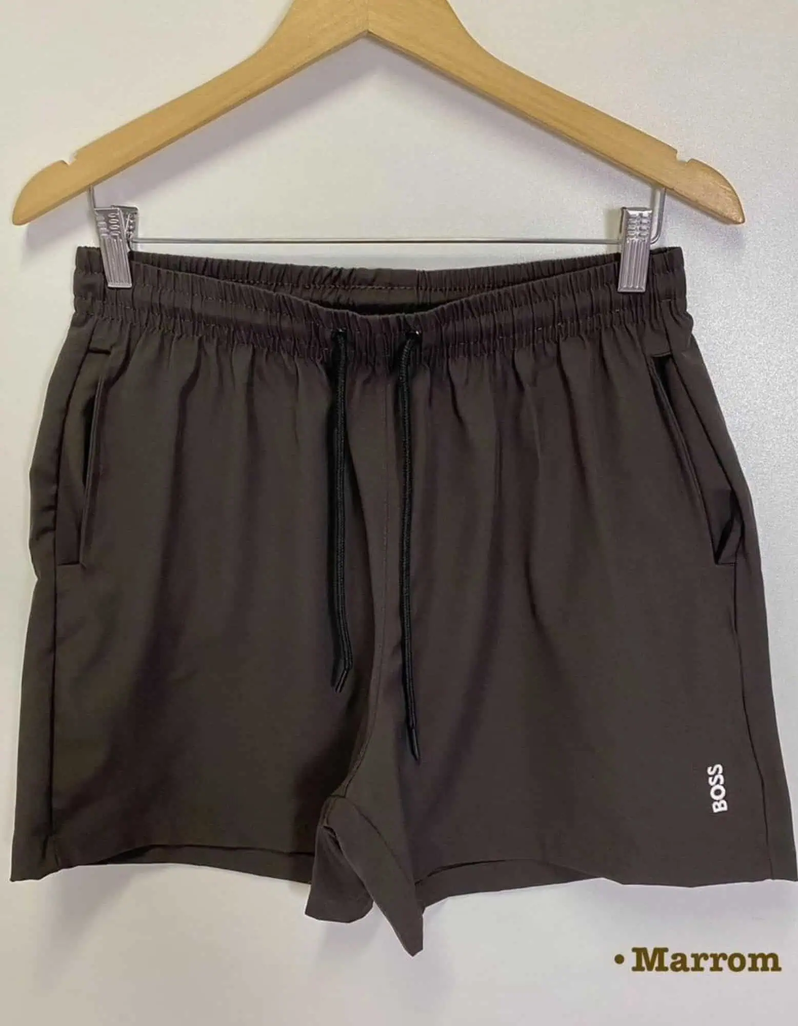 00489.webp Short Elastano Hugo Marrom #s62 - Imagem 1