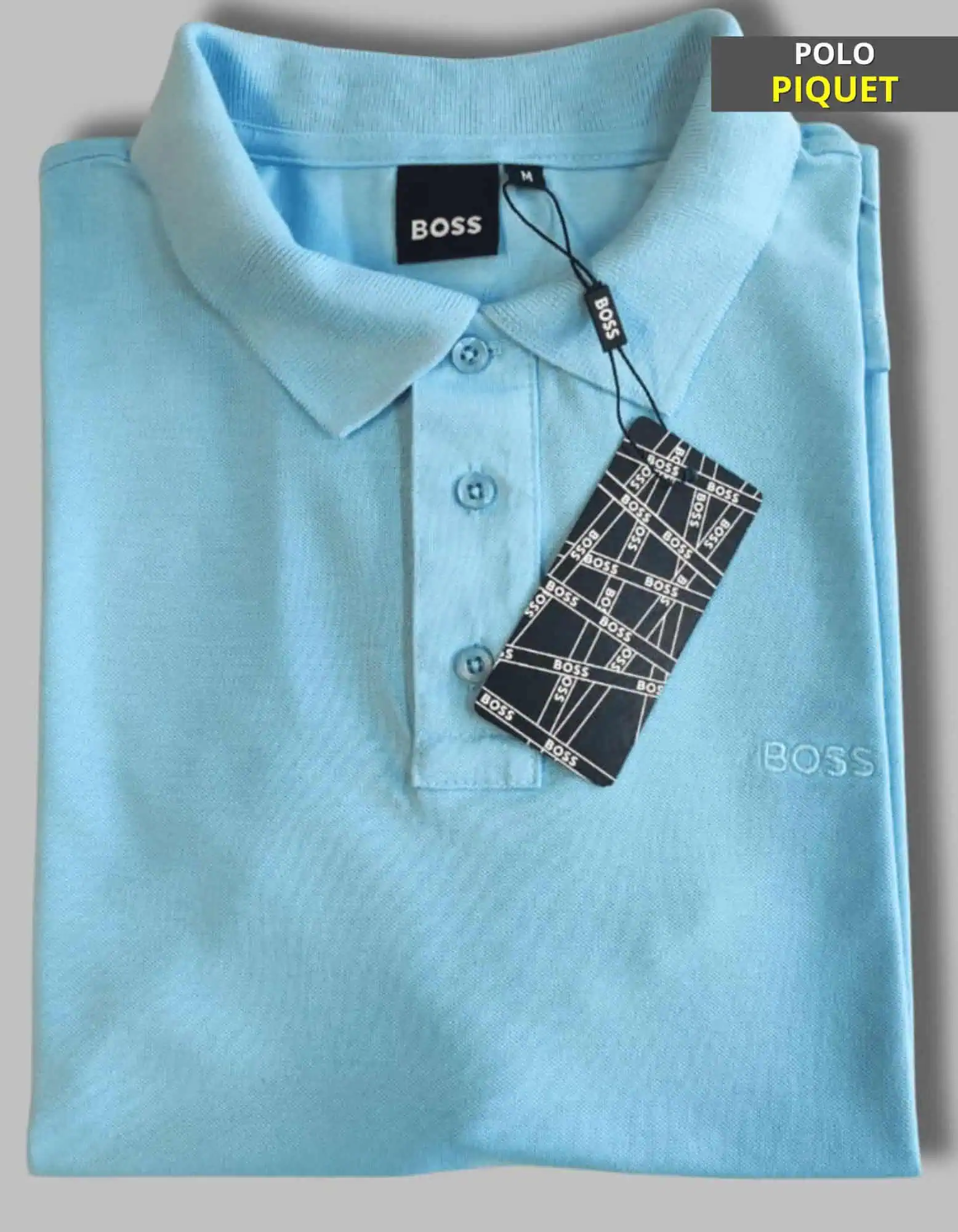 00504.webp Polo Piquet Hugo Azul #CP345 - Imagem 1